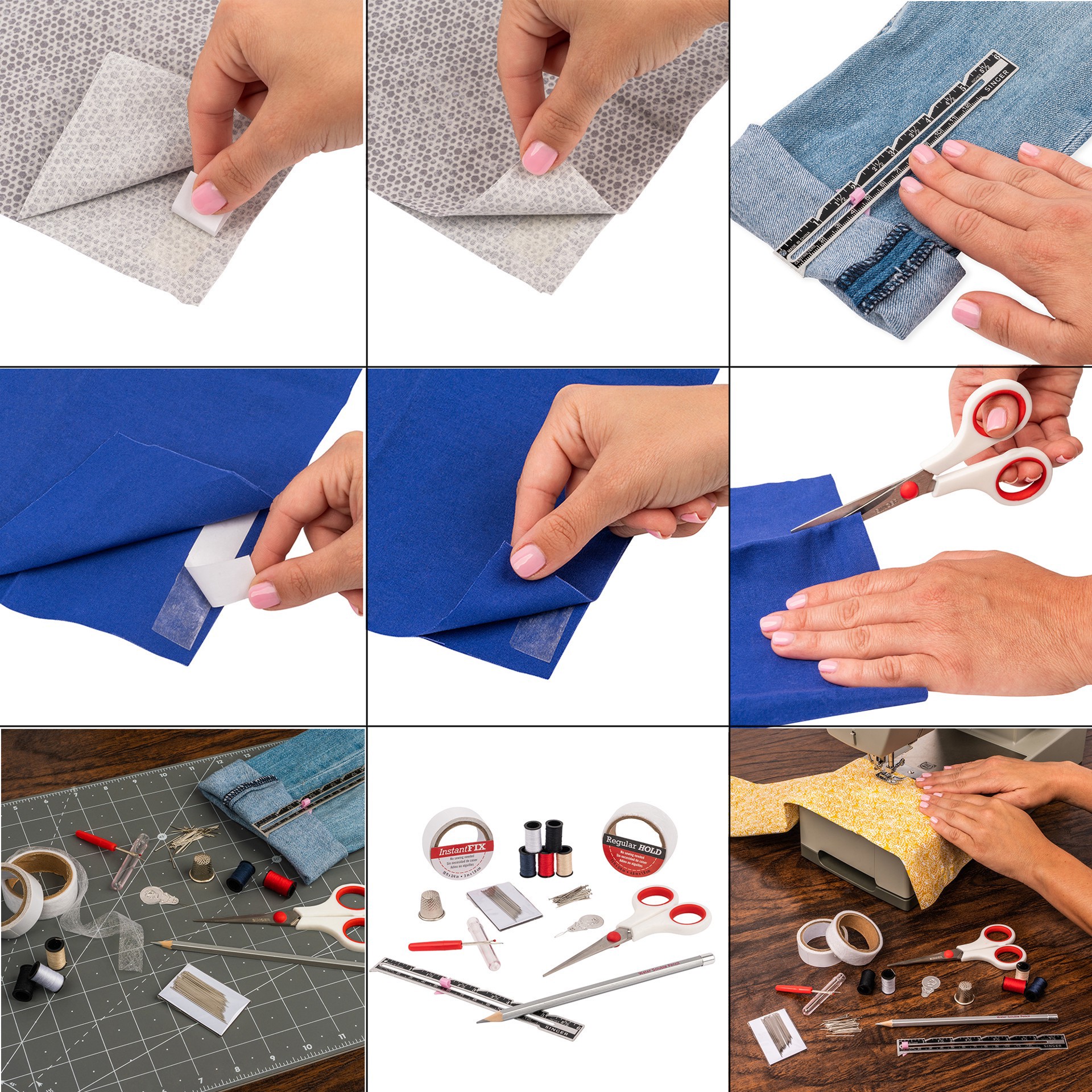 slide 13 of 21, Singer 92-Piece Hemming Kit with Storage Pouch, Assorted Colors, 1 ct