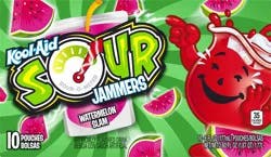 Kool-Aid Sour Jammers Watermelon Slam Artificially Flavored Soft Drink, 10 ct Box, 6 fl oz Pouches