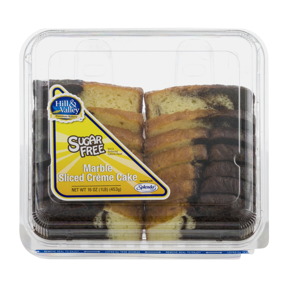 slide 1 of 1, Hill & Valley Sugar Free Marble Sliced Creme Cake, 16 oz