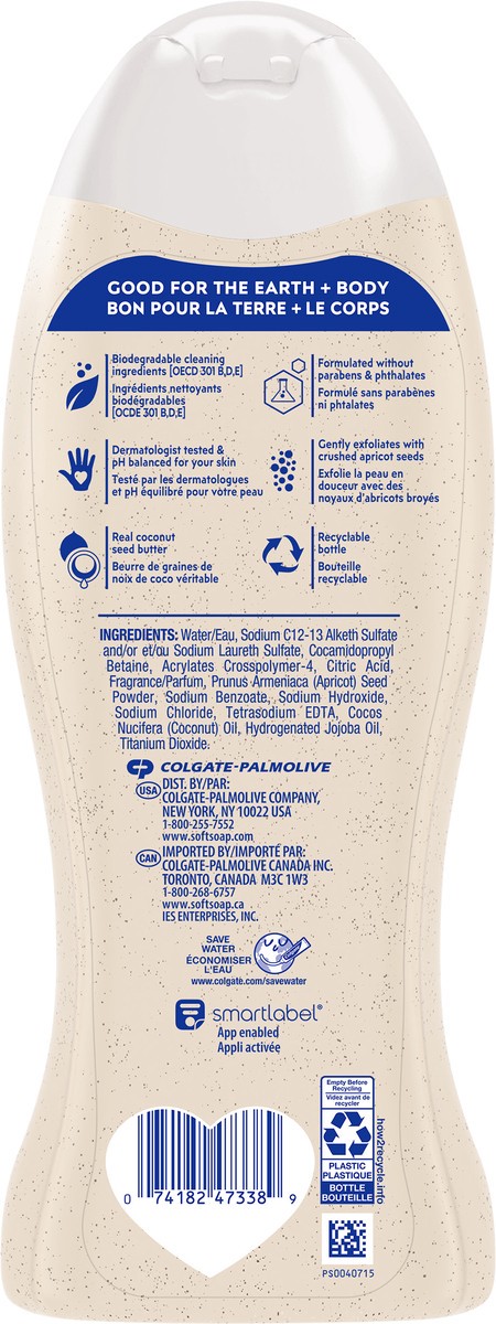 slide 6 of 9, Softsoap Exfoliating Body Wash, Coconut Butter Scrub - 20 Fluid Ounce, 20 fl oz