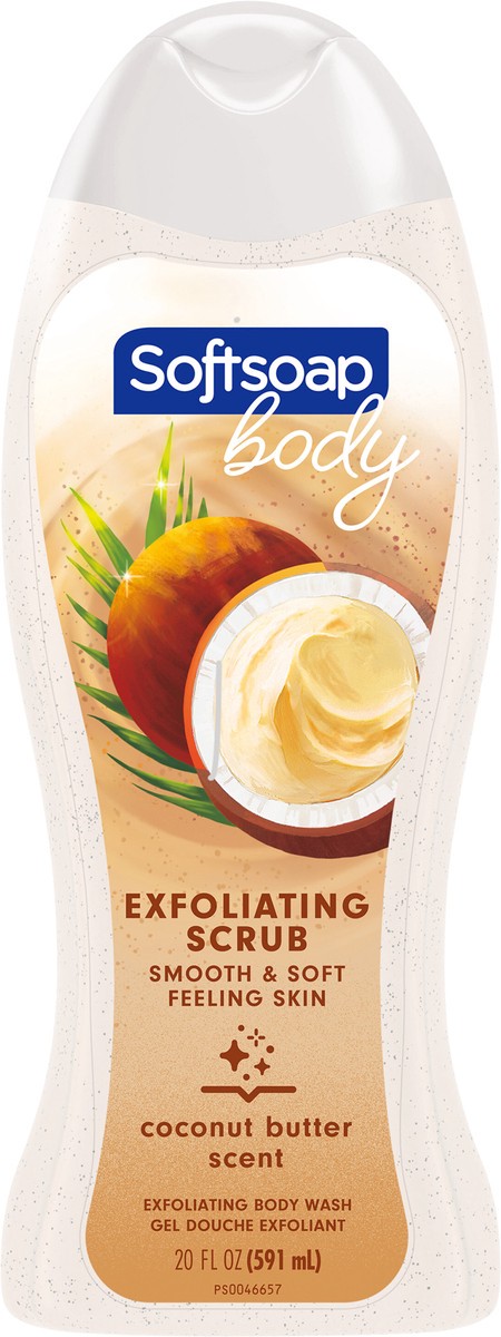 slide 9 of 9, Softsoap Exfoliating Body Wash, Coconut Butter Scrub - 20 Fluid Ounce, 20 fl oz