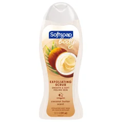 Softsoap Exfoliating Body Wash Scrub, Coconut Butter Scent - 20 fl oz