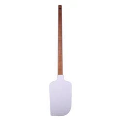 Grand Gourmet Acacia Handle Silicone Spatula, Cream