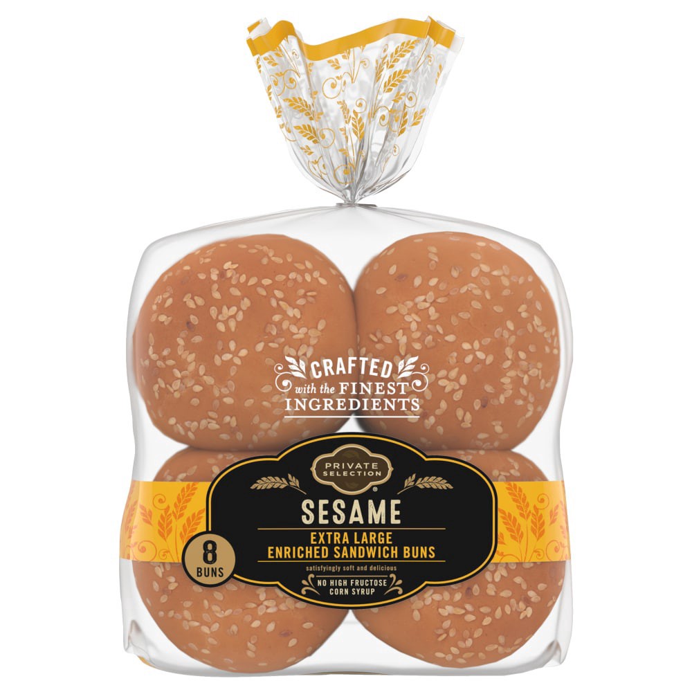 slide 5 of 5, Private Selection® Sesame Extra Large Sandwich Buns, 8 ct; 20 oz