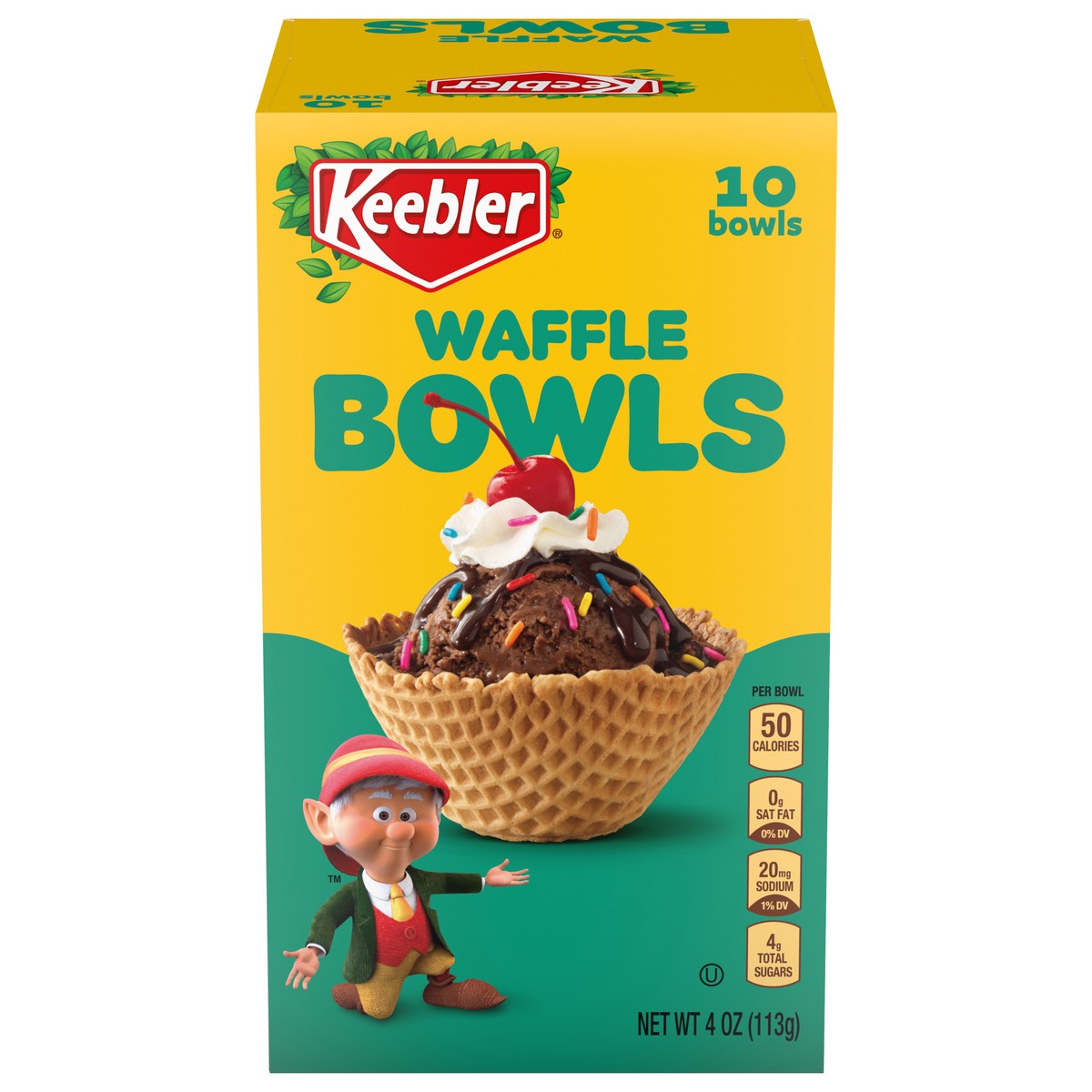 slide 1 of 9, KEEBLER Waffle Bowls 10 count - 4oz / 113g, 10 ct