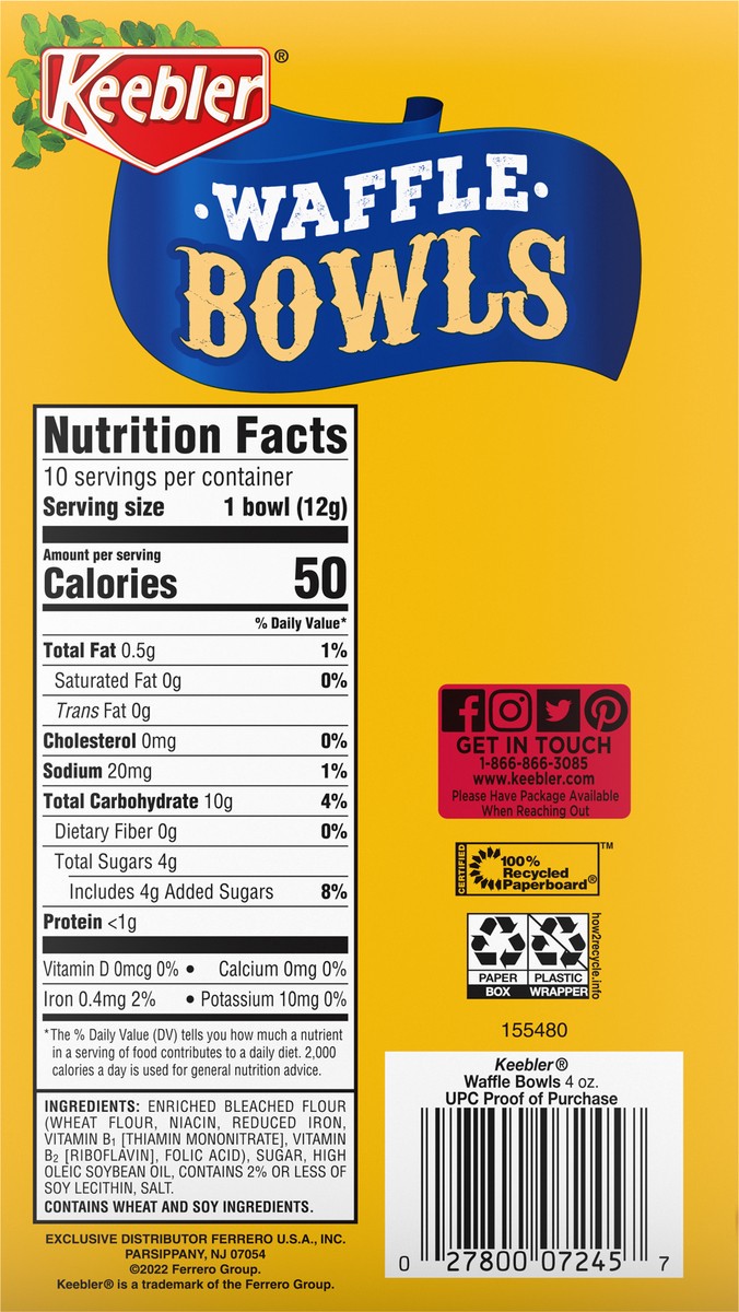 slide 8 of 9, Keebler - Cones (KCO) WFL BOWL PB CTN 07245 - EVDAY 6 CT 2022-18-3, 