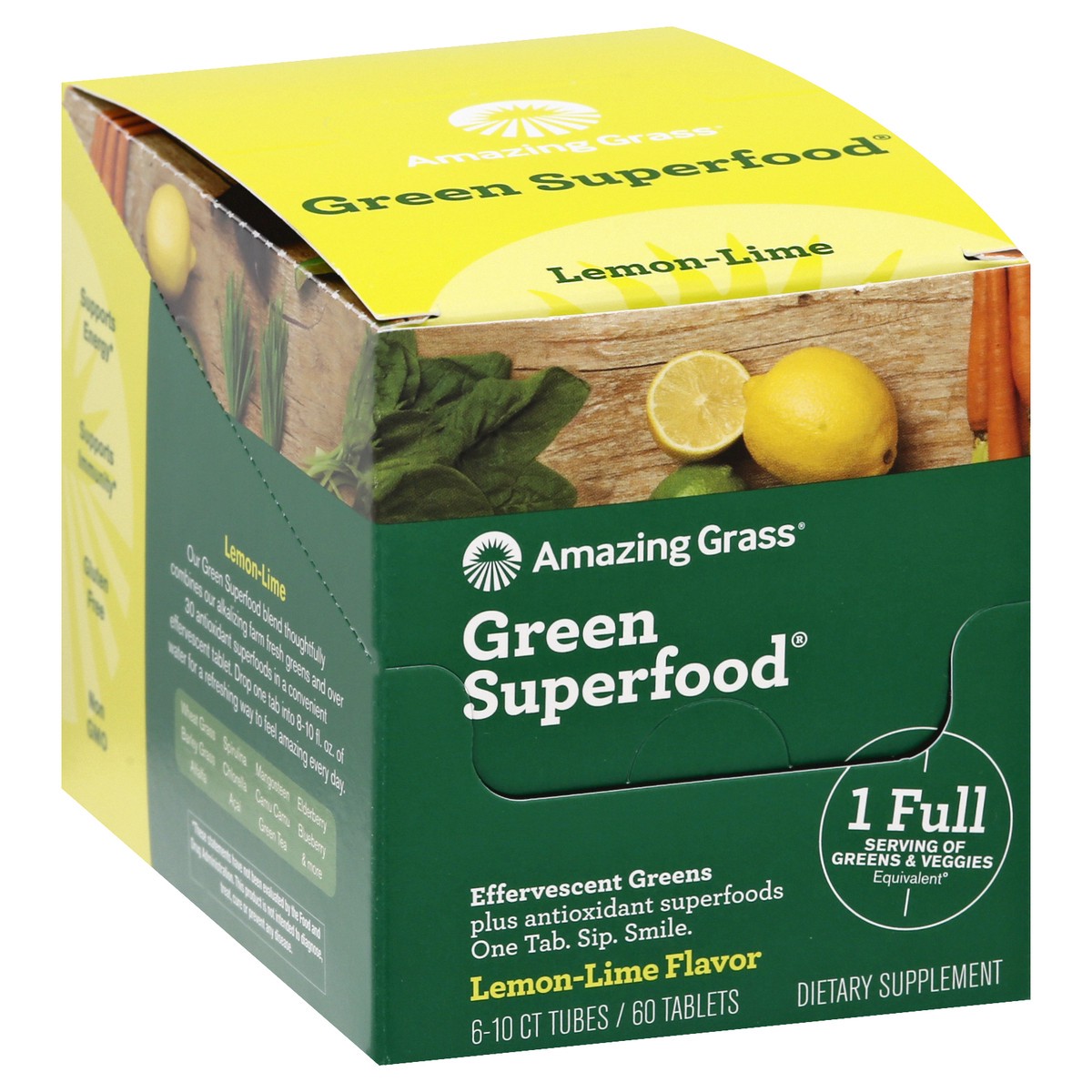 slide 2 of 9, Amazing Grass Tablets Lemon-Lime Flavor Effervescent Greens 6 ea, 6 ct