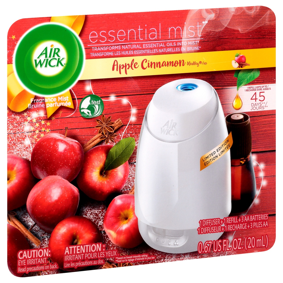 slide 2 of 9, Air Wick Essential Mist Apple Cinnamon Medley Fragrance Mist, 0.67 fl oz