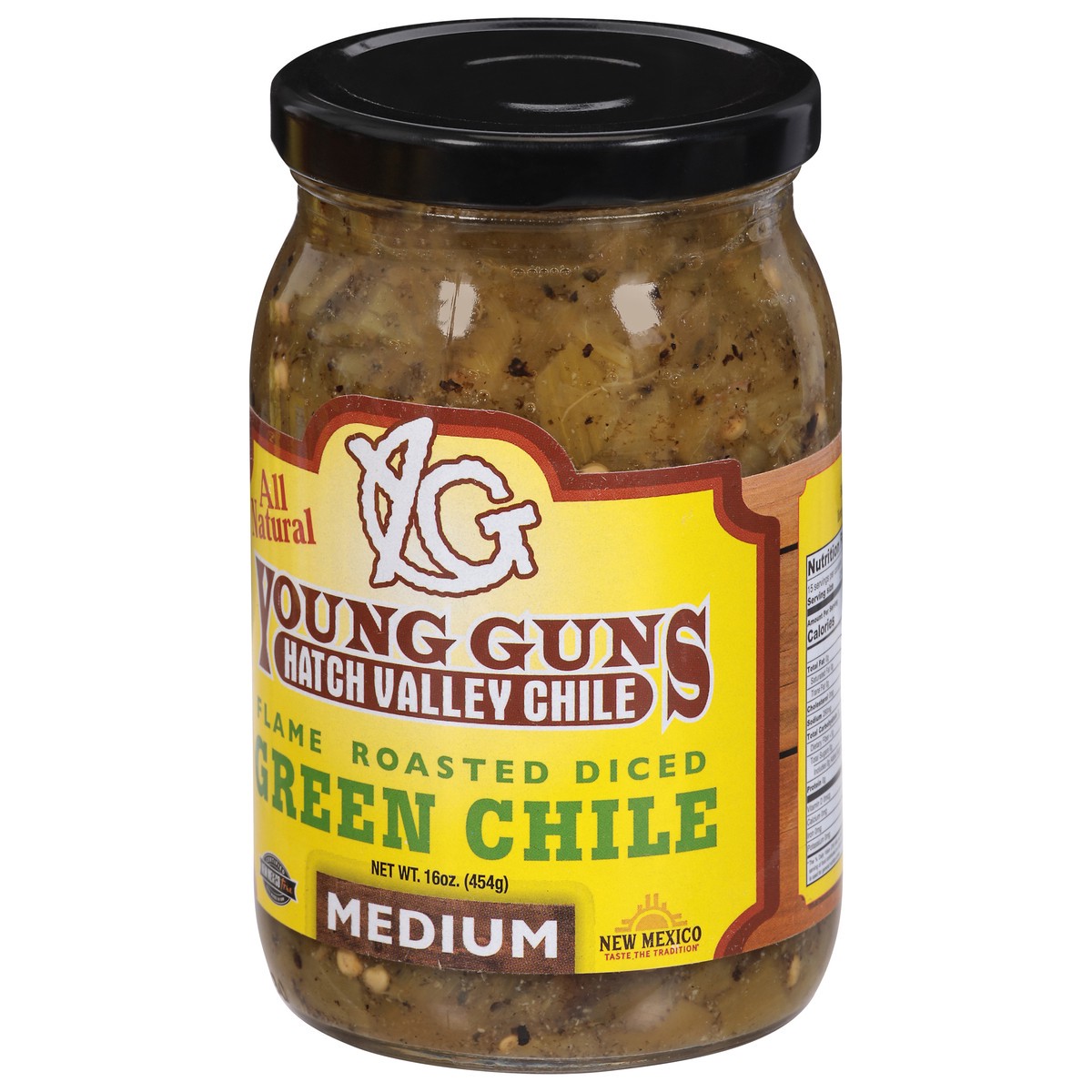slide 4 of 4, Young Guns Medium Flame Roasted Diced Green Chile 16 oz, 16 oz