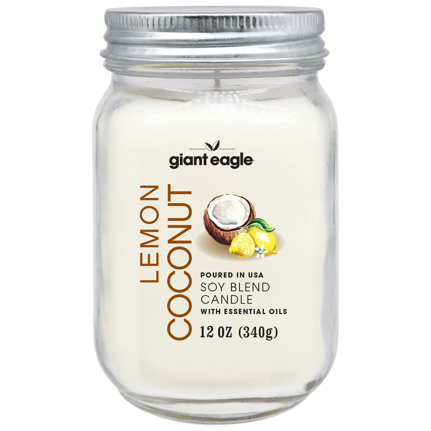 slide 1 of 1, Ge Lemon Coconut Candle, 12 oz