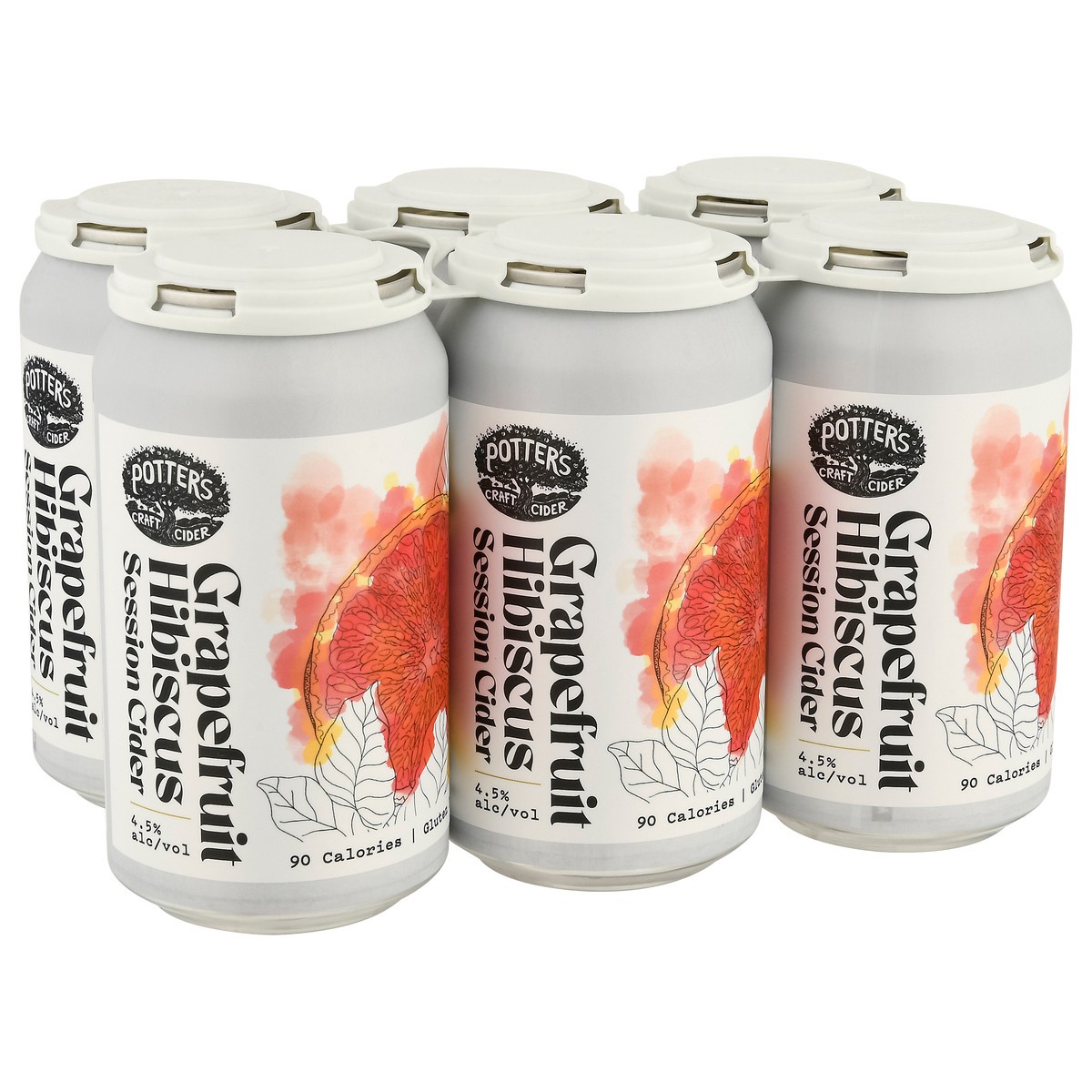 slide 8 of 13, Potter's Grapefruit Hibiscus Cider 6 - 12 oz Cans, 6 ct; 12 oz
