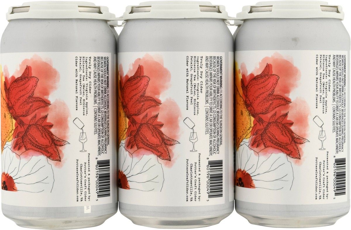 slide 6 of 13, Potter's Grapefruit Hibiscus Cider 6 - 12 oz Cans, 6 ct; 12 oz