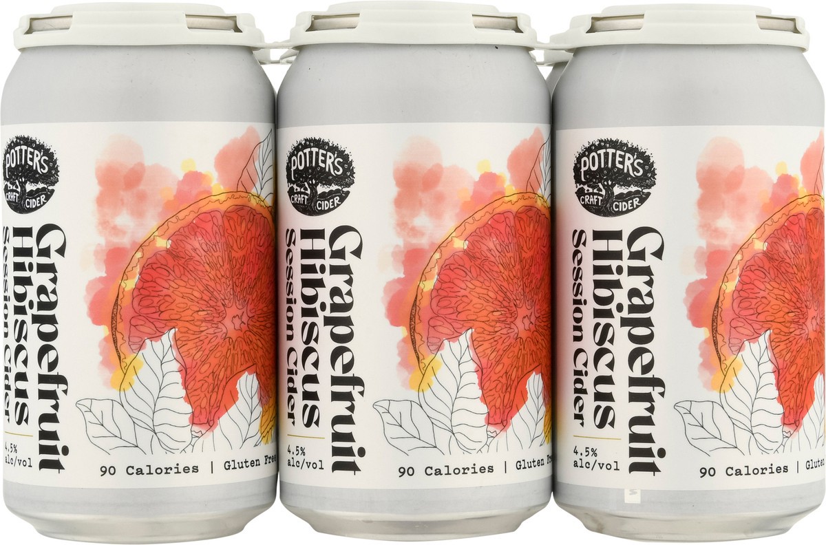 slide 4 of 13, Potter's Grapefruit Hibiscus Cider 6 - 12 oz Cans, 6 ct; 12 oz