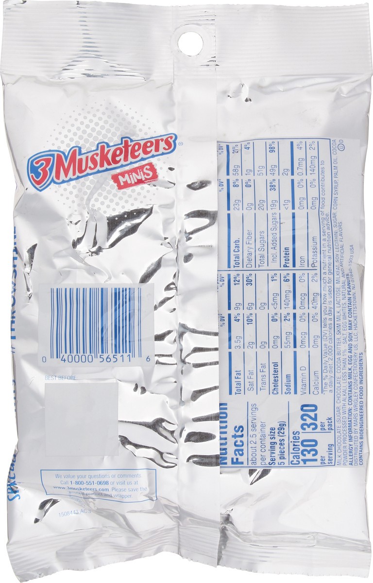 slide 3 of 14, 3 MUSKETEERS Minis Milk Chocolate Candy Bars, 2.64 oz Bag, 2.64 oz