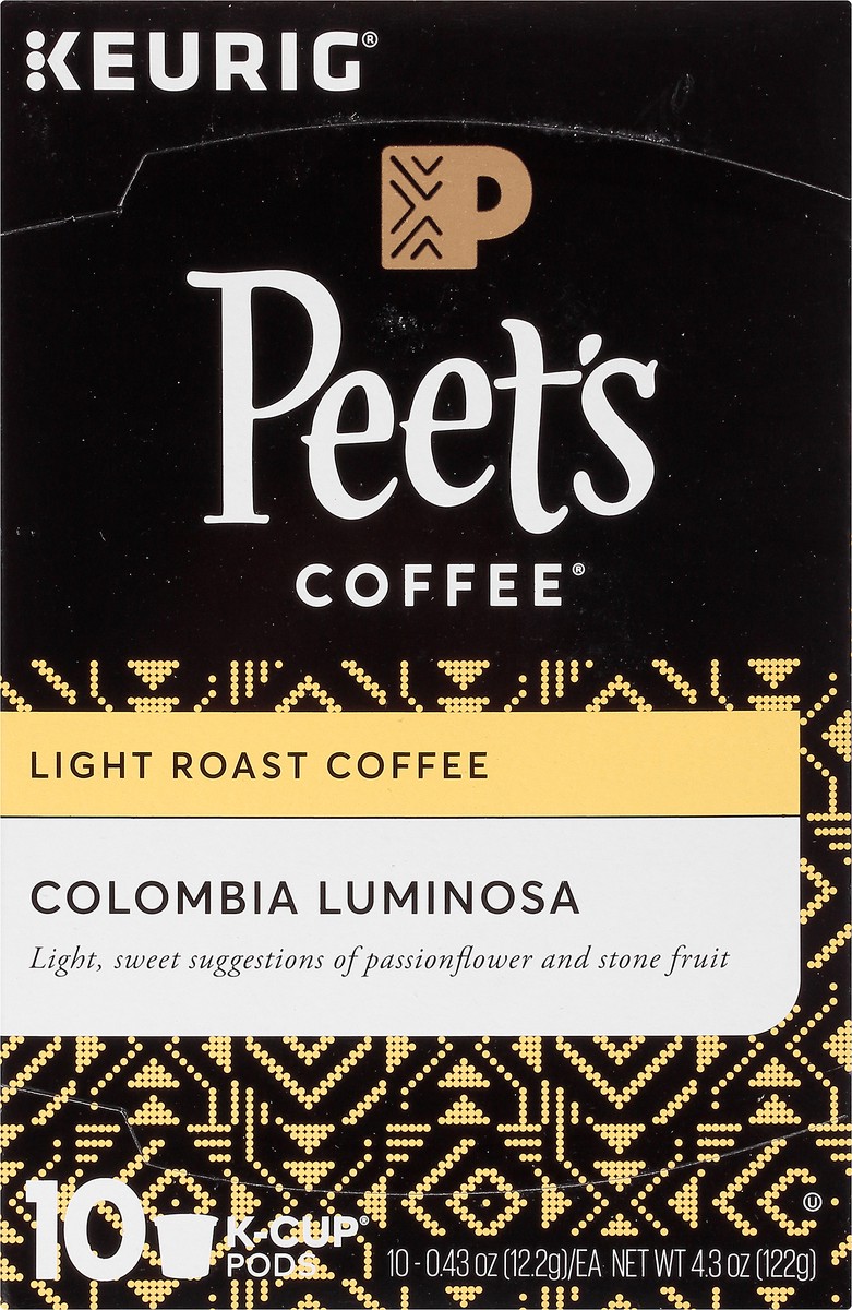 slide 12 of 13, Peet's Coffee Luminosa Breakfast Blend Light Roast Coffee K-Cup Pods 10 ct Box, 4.3 oz