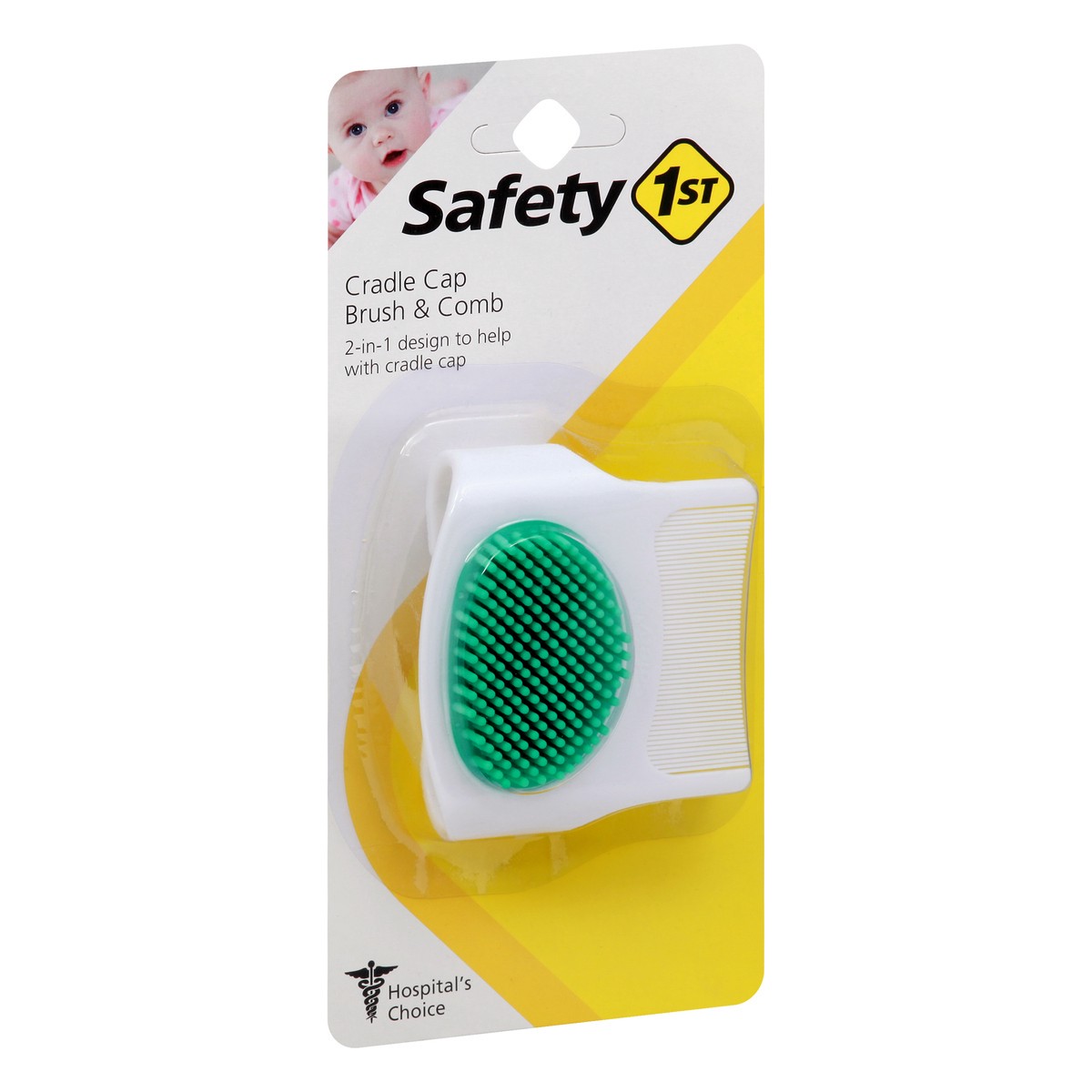 slide 11 of 11, Safety 1ˢᵗ 2-in-1 Baby Cradle Cap Brush & Comb, Arctic, 0.09 lb
