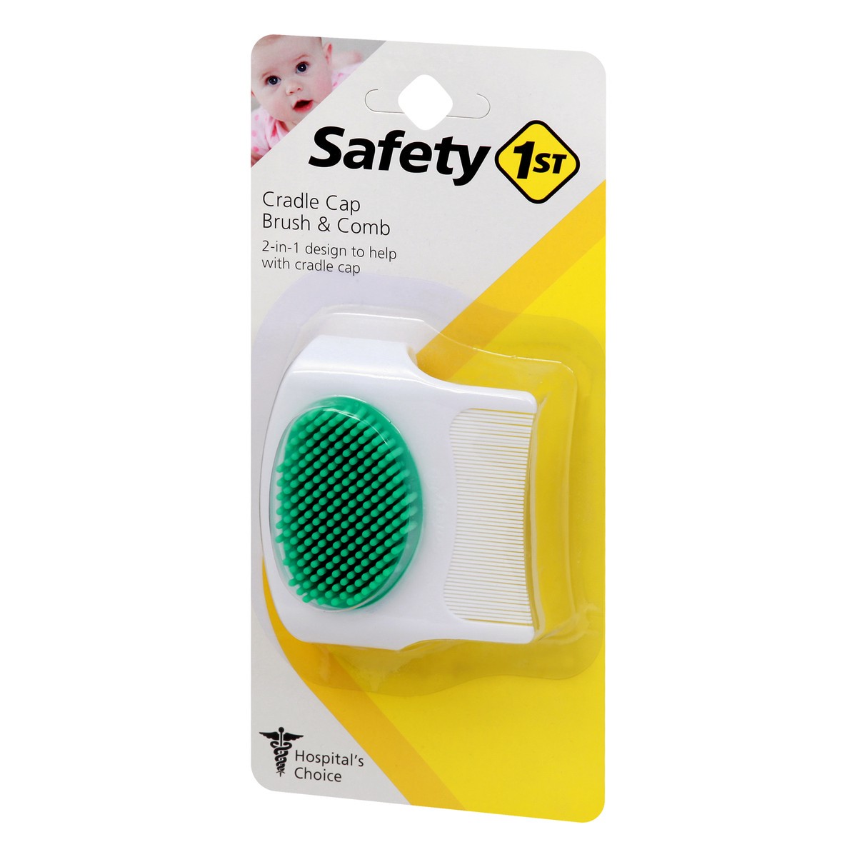 slide 5 of 11, Safety 1ˢᵗ 2-in-1 Baby Cradle Cap Brush & Comb, Arctic, 0.09 lb