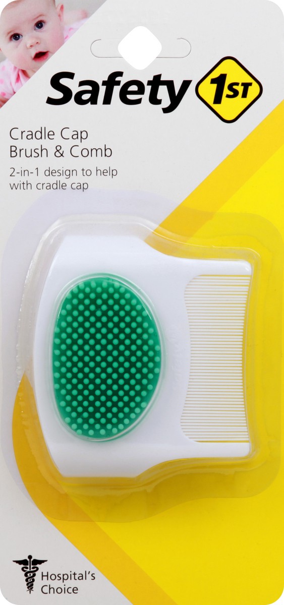 slide 4 of 11, Safety 1ˢᵗ 2-in-1 Baby Cradle Cap Brush & Comb, Arctic, 0.09 lb