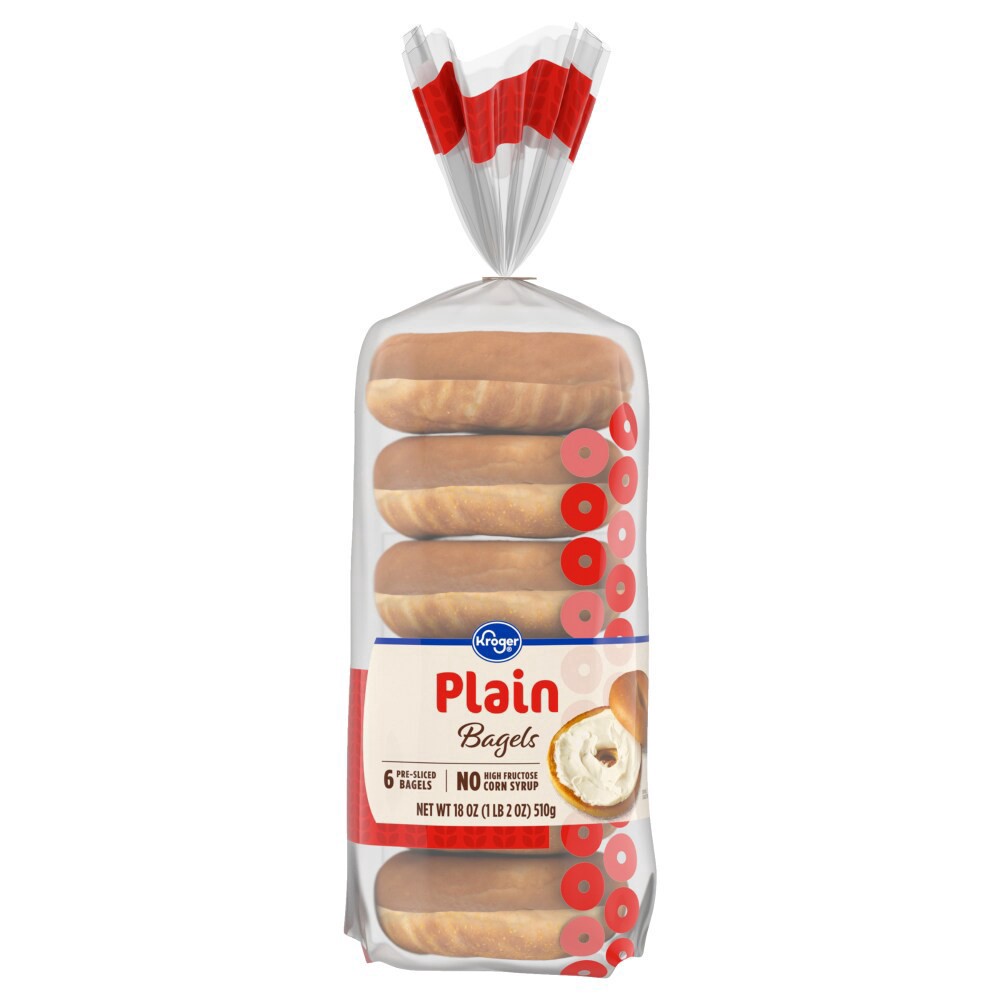 slide 3 of 4, Kroger® Plain Bagels, 6 ct; 18 oz