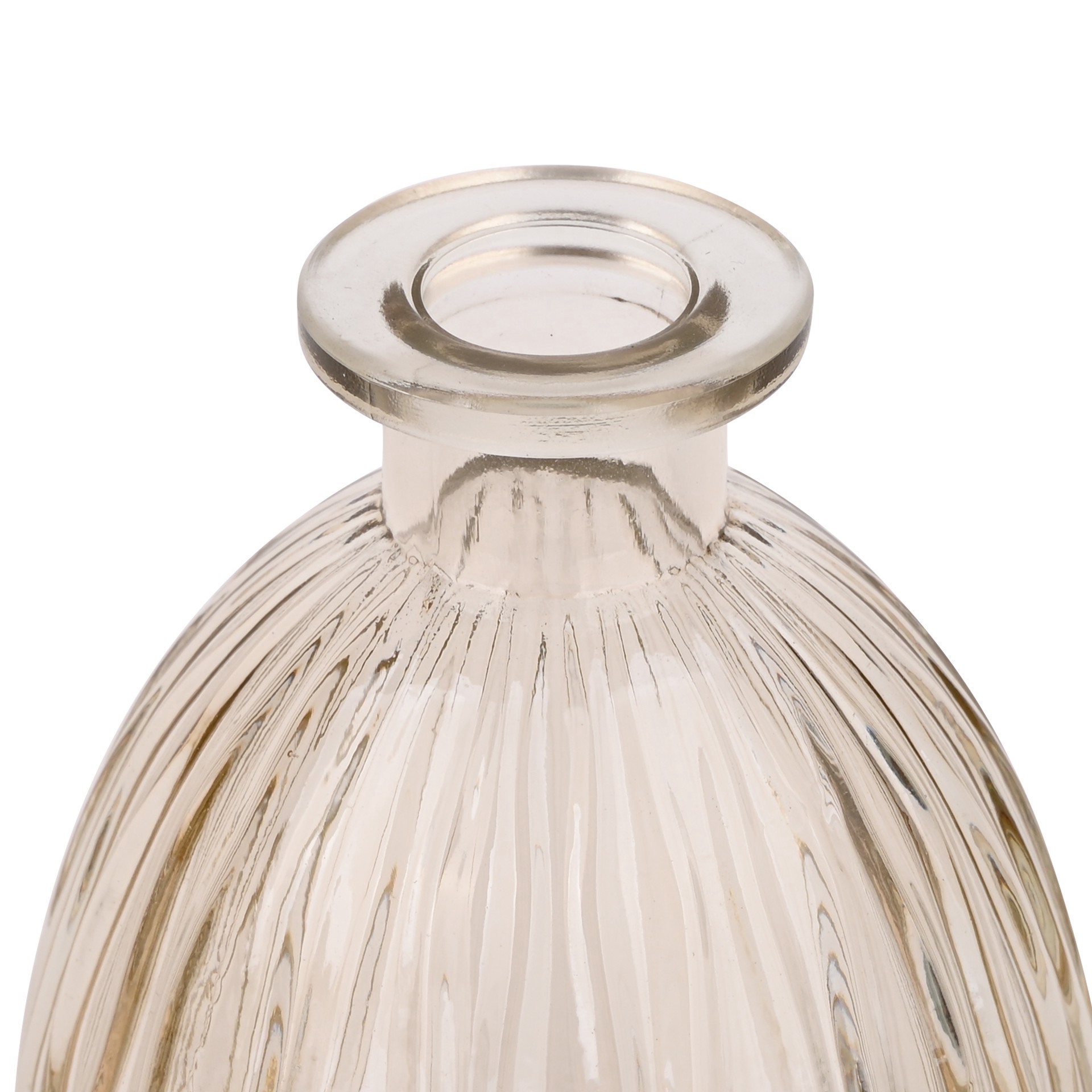 slide 3 of 4, 4" Ribbed Glass Vase Decorative Container By Ashland, 3.1 in x 3.1 in x 3.8 in