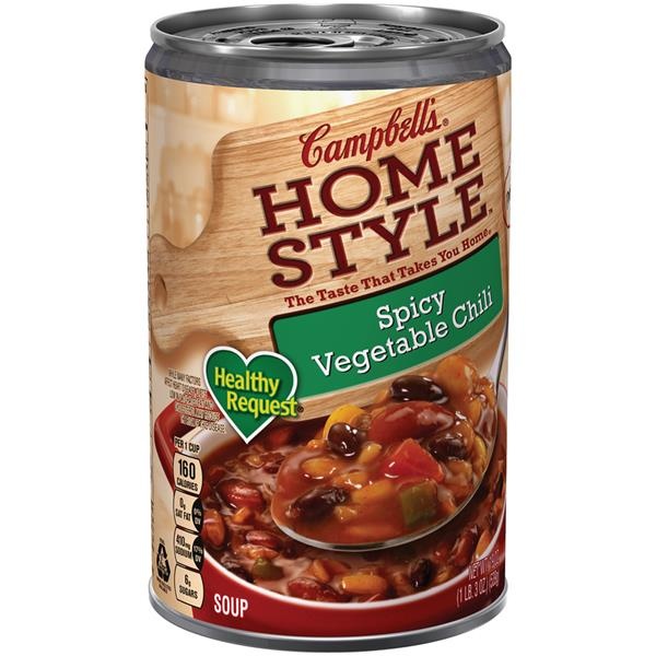 slide 1 of 1, Campbell's Homestyle Campbell's Homestyle Healthy Request Spicy Vegetable Chili, 19 oz