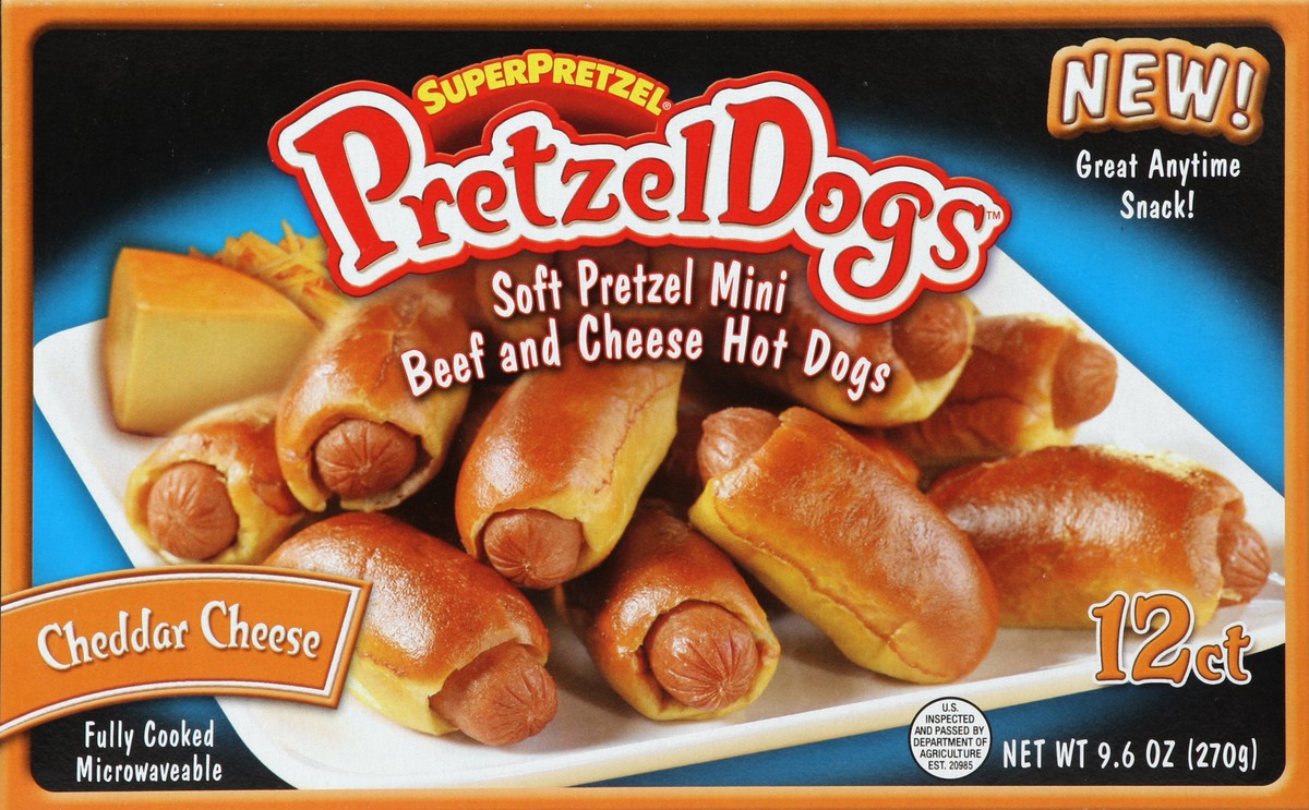 slide 4 of 4, SuperPretzel Pretzel Dogs-Cheddar Cheese, 9.6 oz