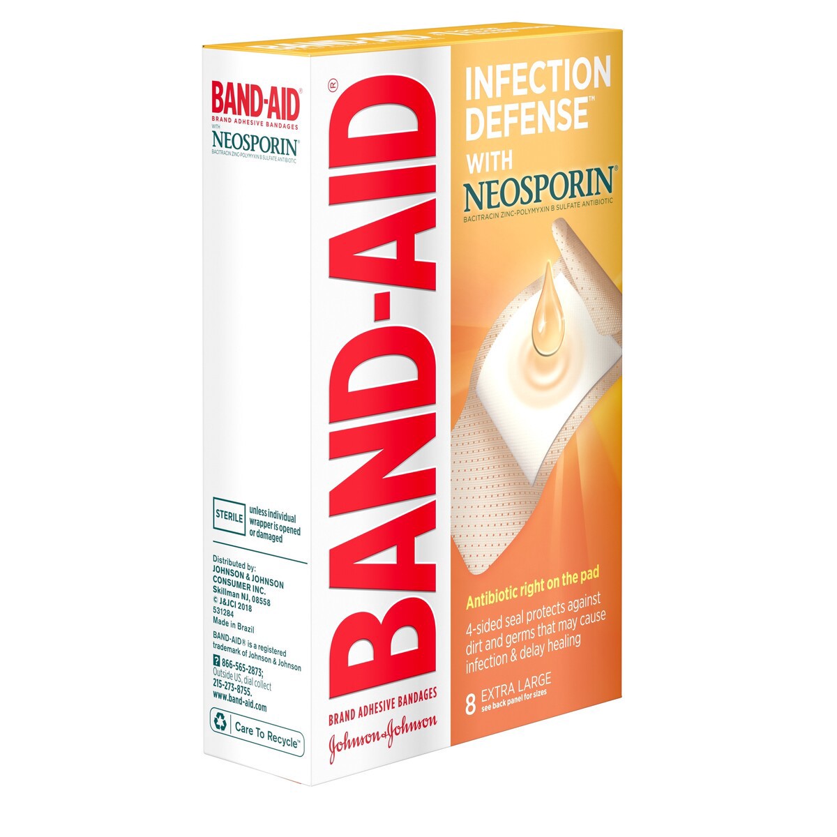 slide 2 of 9, BAND-AID Adhesive Bandages With Neosporin, Extra Large, 8 ct