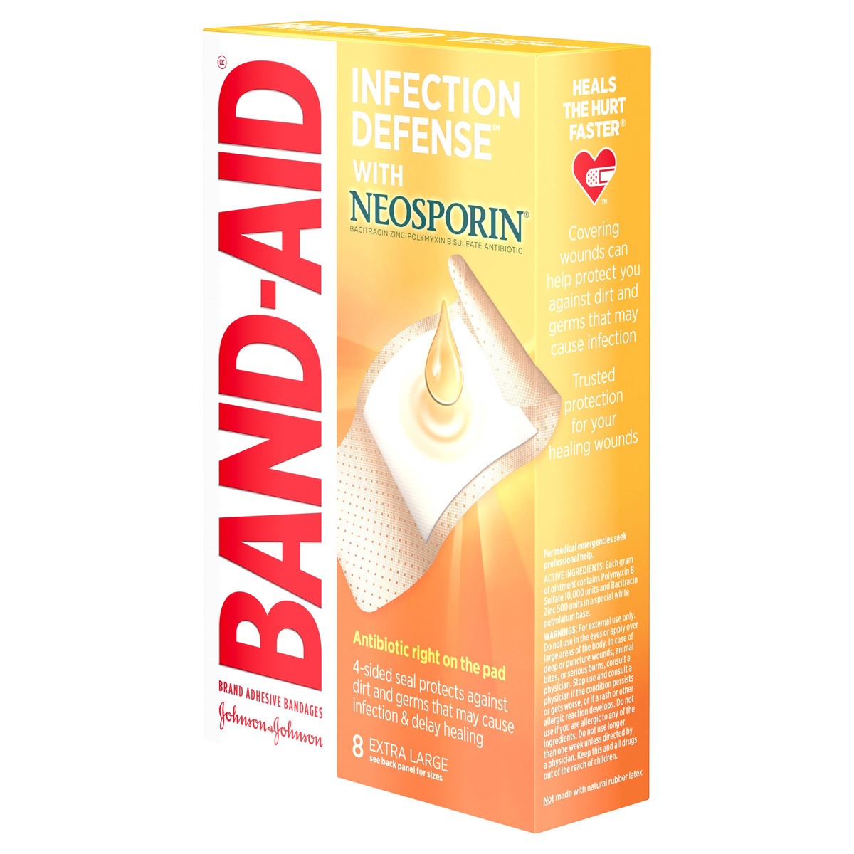 slide 7 of 9, BAND-AID Adhesive Bandages With Neosporin, Extra Large, 8 ct