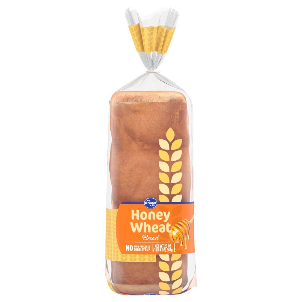 slide 2 of 4, Kroger® Honey Wheat Bread, 20 oz