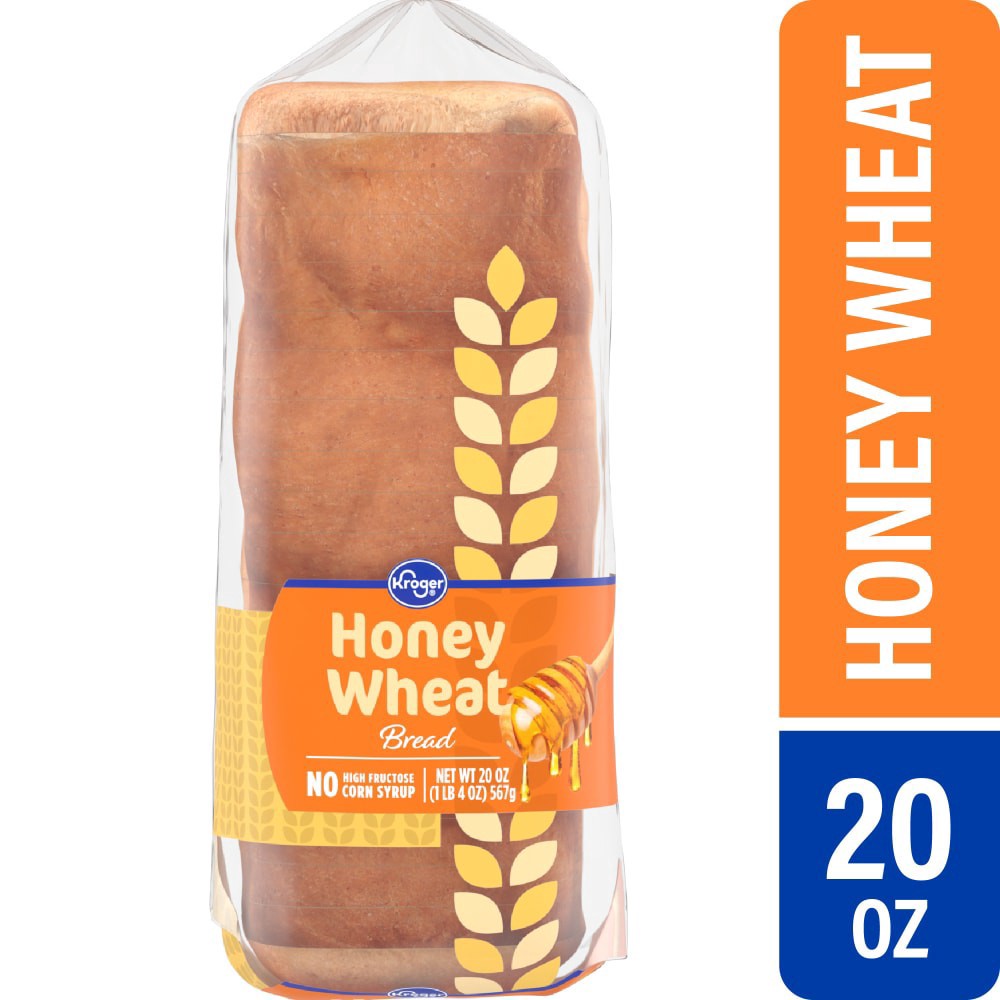 slide 1 of 4, Kroger® Honey Wheat Bread, 20 oz