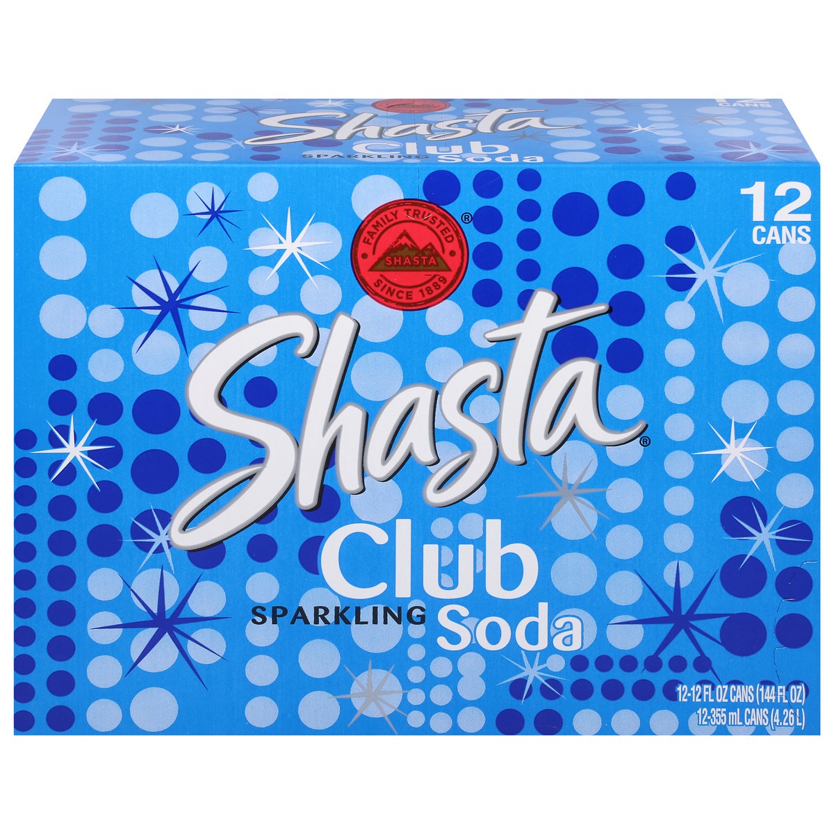 slide 1 of 12, Shasta Sparkling Club Soda 12 - 12 fl oz Cans, 12 ct