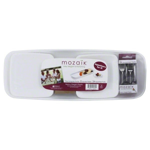 slide 1 of 1, Mozaik Plastic Appetizer Set - Heavyweight, 32 ct