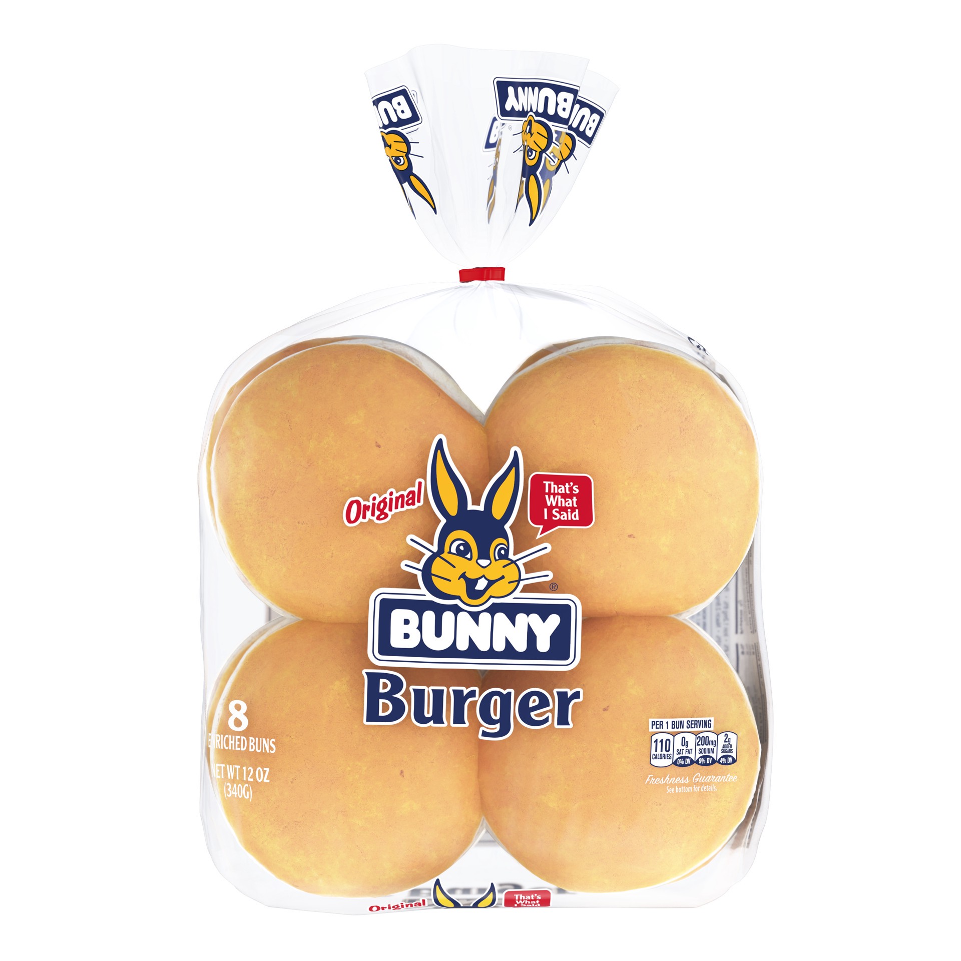 slide 2 of 5, Bunny White Burger Buns, 12 oz, 8 Count, 12 oz