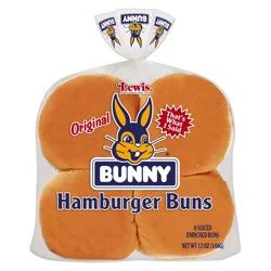 Bunny White Burger Buns, 12 oz, 8 Count
