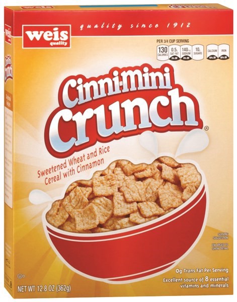 slide 1 of 1, Weis Quality Cinni-Mini Crunch Cereal, 12.8 oz