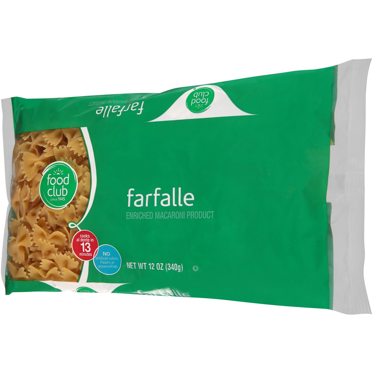 slide 4 of 12, Food Club Enriched Macaroni Product, Farfalle, 12 oz