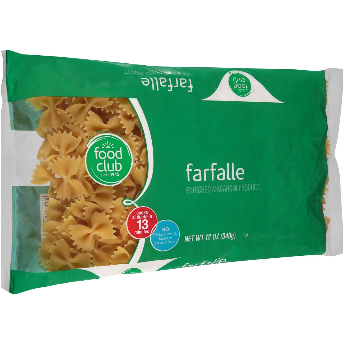 slide 6 of 12, Food Club Enriched Macaroni Product, Farfalle, 12 oz