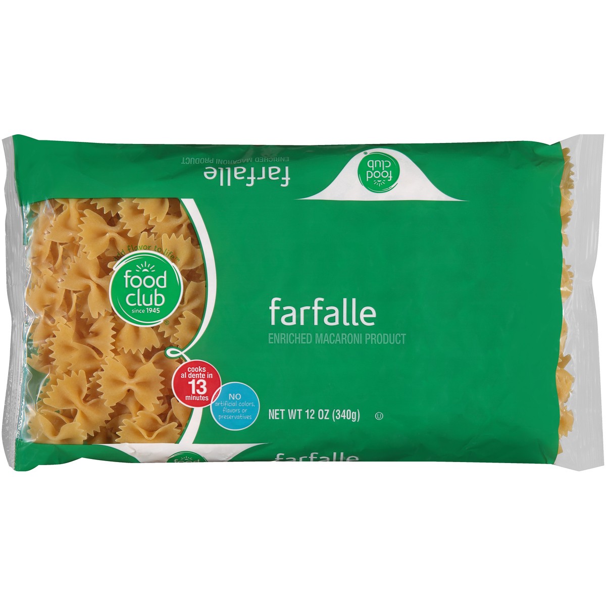 slide 1 of 12, Food Club Enriched Macaroni Product, Farfalle, 12 oz