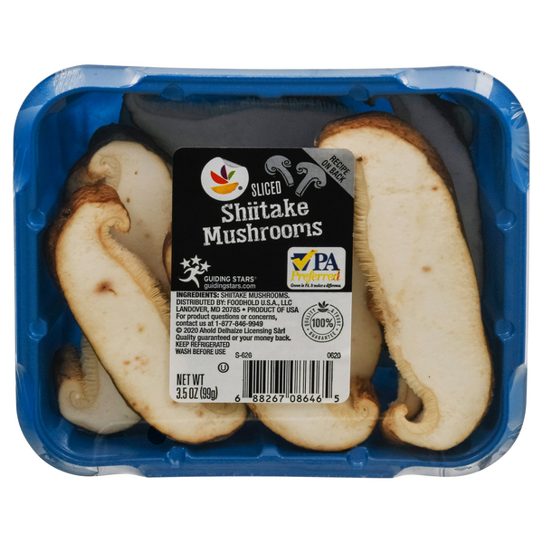 slide 1 of 1, Giant Shiitake Mushrooms Sliced, 3.5 oz