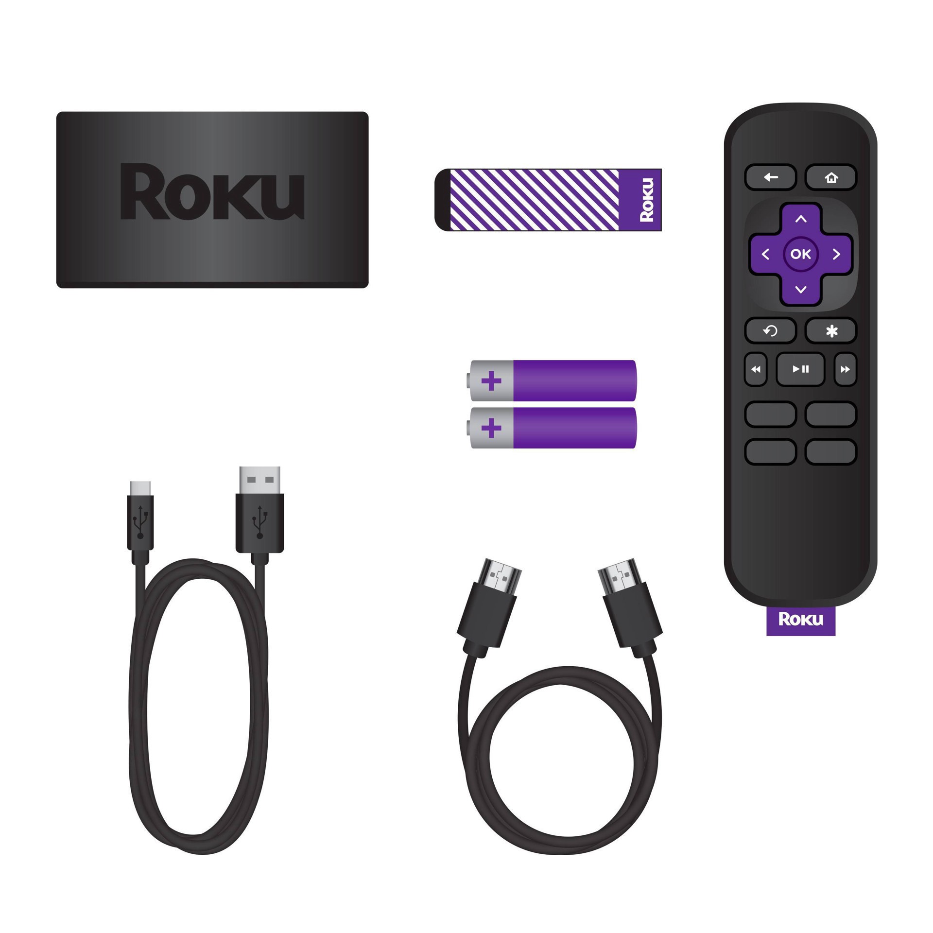 slide 11 of 11, Roku Express HD Streaming Device with High-Speed HDMI Cable, Simple Remote, and Wi-Fi - Black, 1 ct
