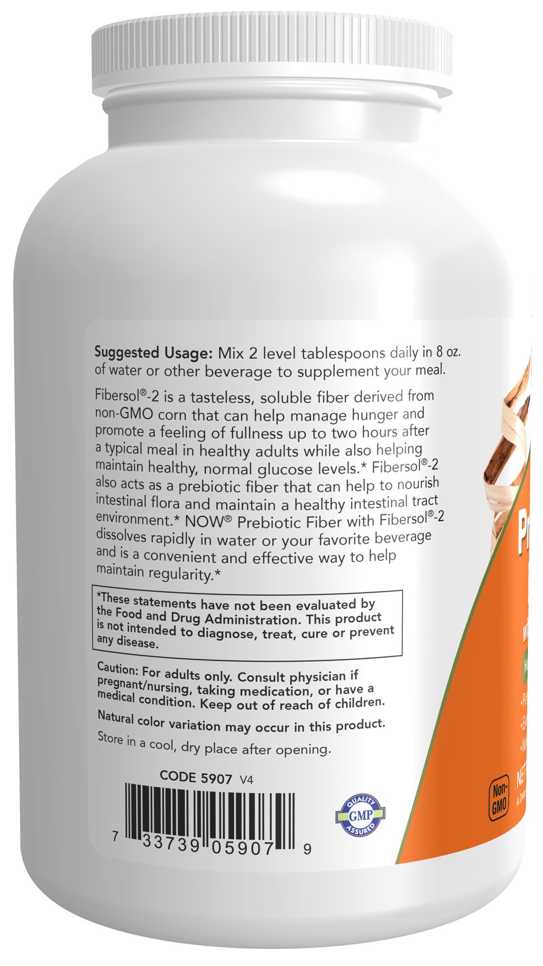 slide 3 of 4, NOW Prebiotic Fiber with Fibersol-2 Powder - 12 oz., 12 oz