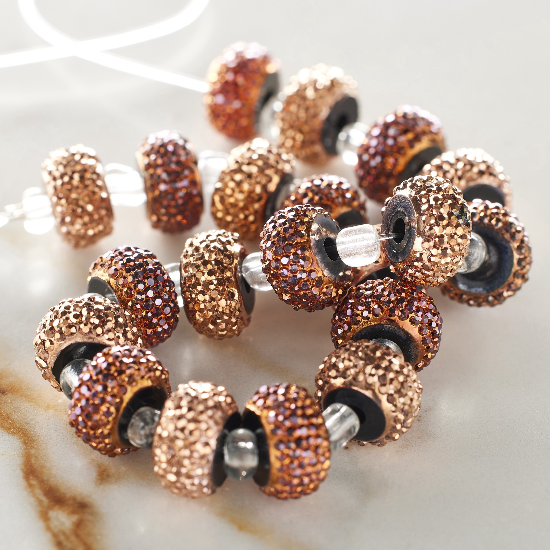 slide 3 of 3, Amber Acrylic Rondel Beads, 10mm By Bead Landing, 10mm