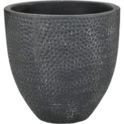 Blue Orange Pottery Hammered Clay Planter - Charcoal