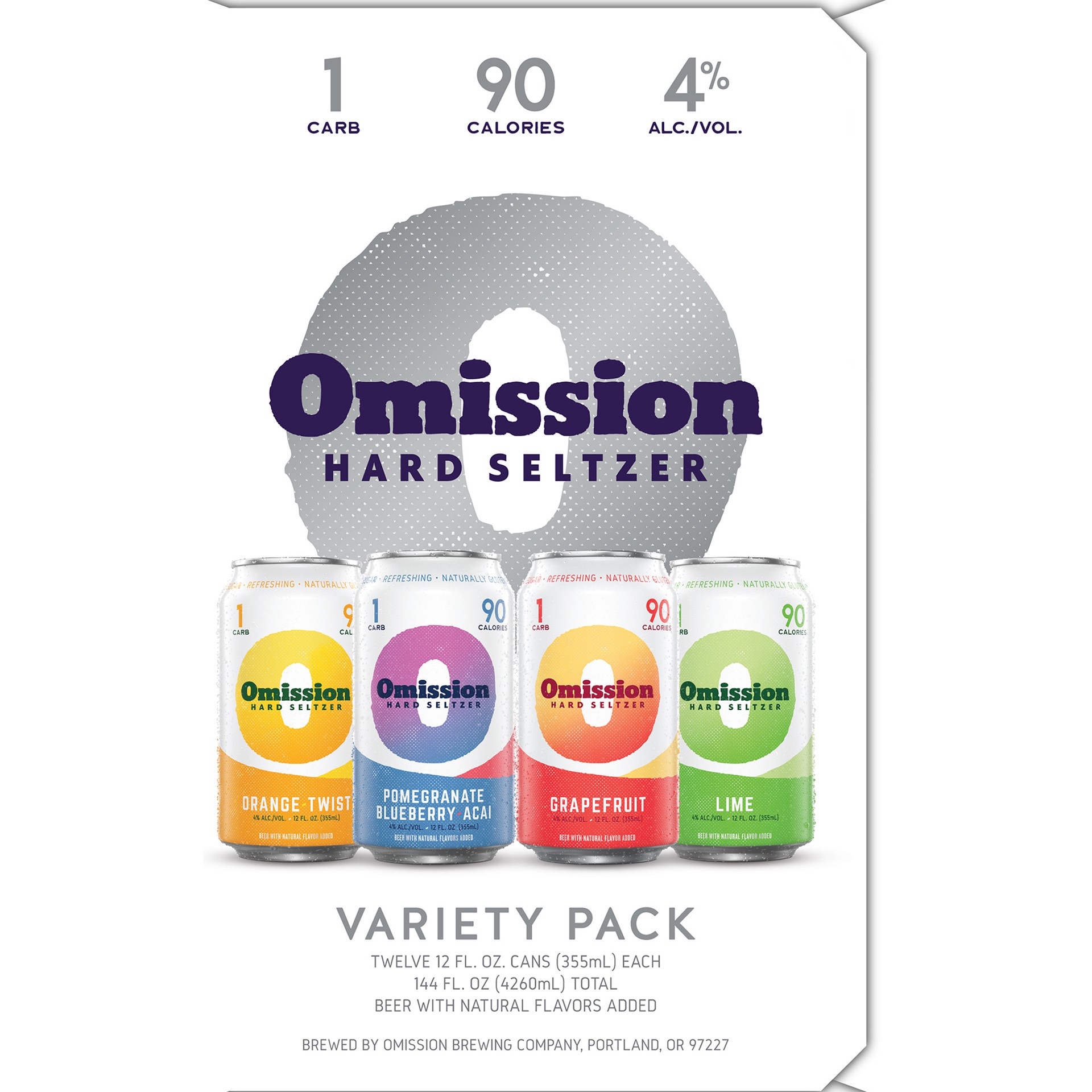 slide 4 of 4, Omission Brewing Co. Hard Seltzer, 144 fl oz