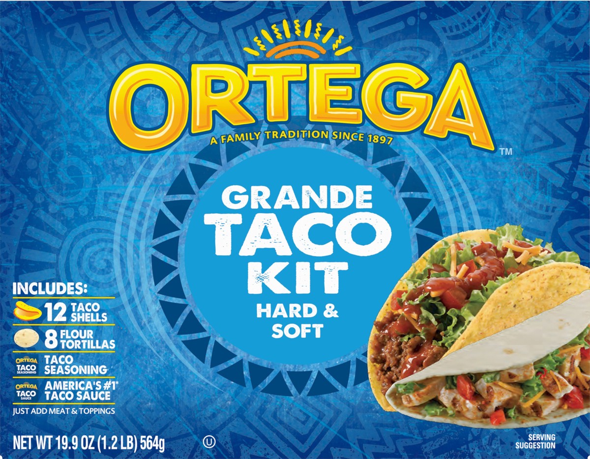 slide 13 of 13, Ortega Grande Hard & Soft Taco Kit, 19.9 oz, 19.9 oz