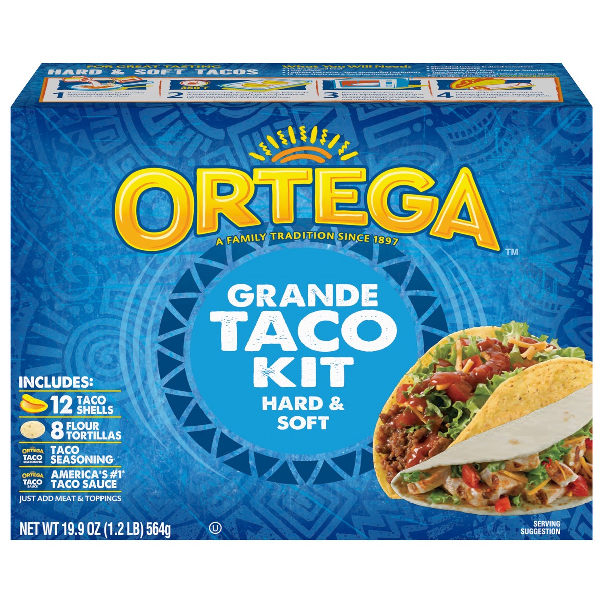 slide 4 of 13, Ortega Grande Hard & Soft Taco Kit, 19.9 oz, 19.9 oz