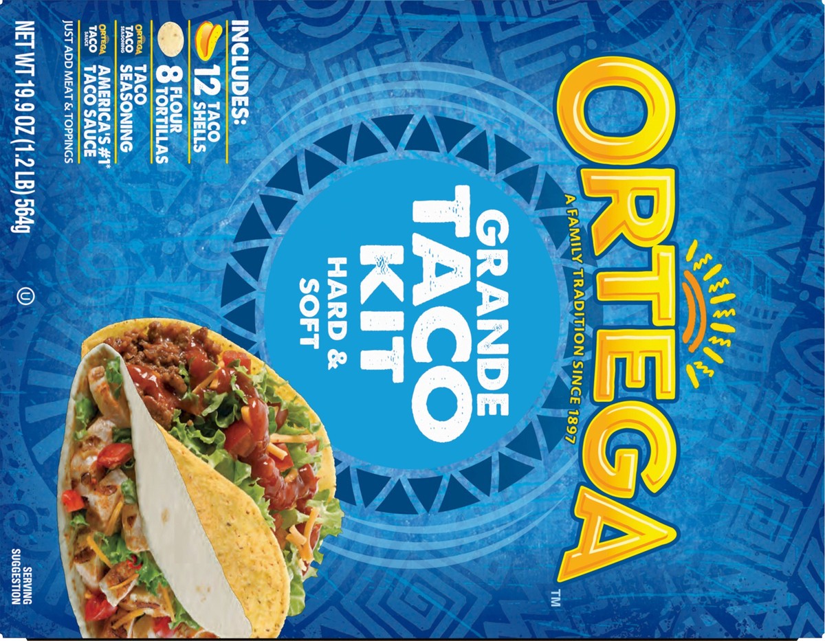 slide 12 of 13, Ortega Grande Hard & Soft Taco Kit, 19.9 oz, 19.9 oz