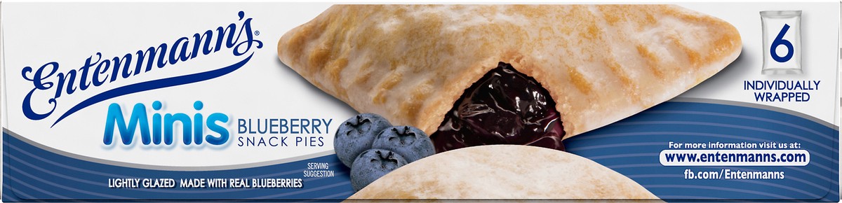 slide 2 of 6, Entenmann's Minis Blueberry Snack Pies- Seasonal LTO, 6 count, 12 oz, 6 ct