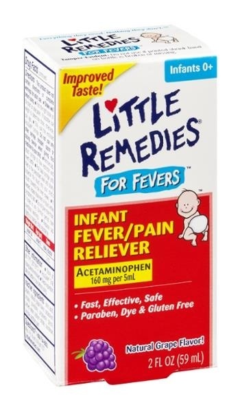 slide 1 of 1, Little Remedies Little Fevers Infant Pain Reliever - Grape Flavor, 2 oz