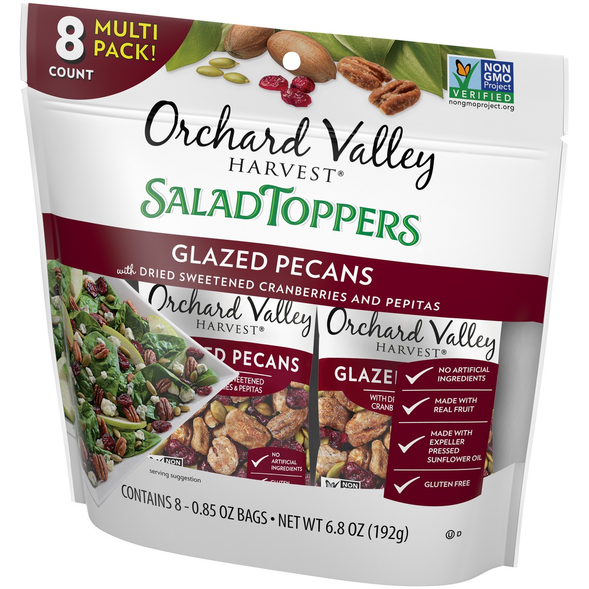 slide 7 of 14, Orchard Valley Harvest Salad Toppers Glazed Pecans 8-0.85 oz. Bags, 6.8 oz